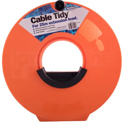 Orange Cable Reel Tidy Electric Wire Caravan Extension Lead 25 Metre Storage • £12.99