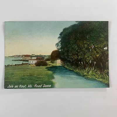 Postcard Maine Isle Au Haut ME Road Scene 1910s Unposted Divided Back • $1