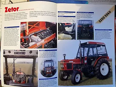 ZETOR 5320/5340-Tractor Brochure & Specifications-4 Pages • £8.99