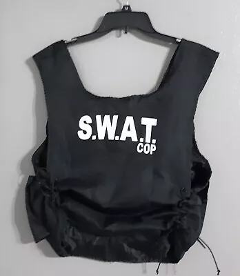 SWAT Cop Vest Costume Black S.W.A.T. Tactical Law Police Officer OS One Size • $55