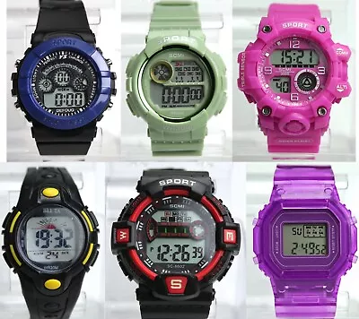 Digital Sport Wrist Watches Led Light Alarm Date Kids Boy's Girls Mens Ladies • £5.99