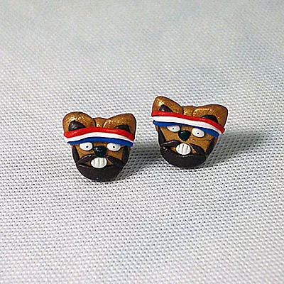 Mighty Boosh Stud Earrings Crack Fox Emo • £3.99