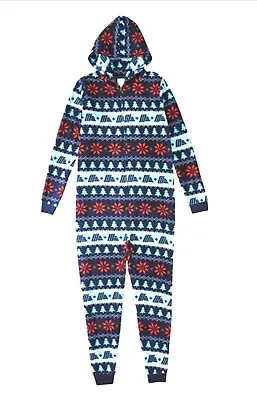 ALDI GEAR Winter 2023 Unisex Adult One Piece Pajama Hooded Zip Jumpsuit Size M • $22.50