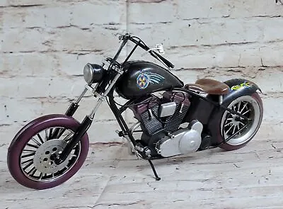Handmade Tin Metal Motorcycle Model Indian Motorcycles - Tinplate Decor Artwork • $222.17