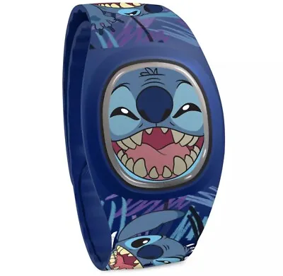 Disney Parks Stitch Face Facial 626 Blue Allover Magicband Plus Unlinked - NEW • $32.67