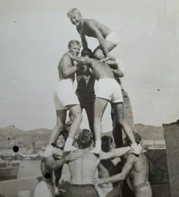 Vintage Photo War Era Navy Sailors Shirtless Underwear Men Gay Interest Tower • $14.99