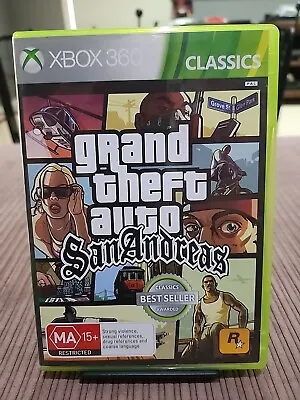 ( NO GAME ) Grand Theft Auto San Andreas Xbox 360 Complete PAL GTA - Free Post • $20