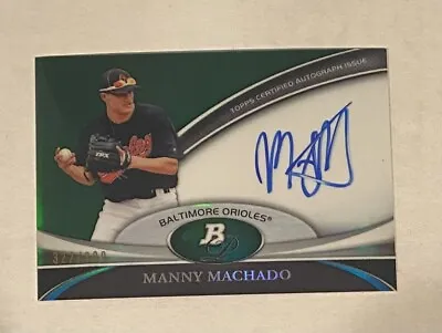 2011 Bowman Platinum Prospect Auto Green Manny Machado Orioles Padres /399 • $99.99