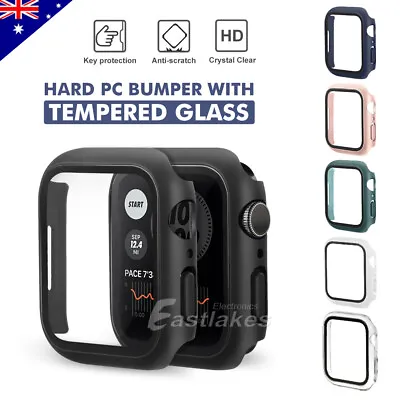$7.95 • Buy For Apple Watch IWatch Series SE 6 5 4 3 2 1 Case Full Glass Cover 38 40 42 44mm