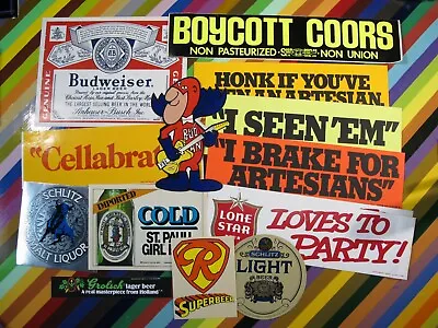 Vtg 1970s 1980s Beer Brewing Co. Sticker - Bud Schlitz Olympia Campari Corona + • $13