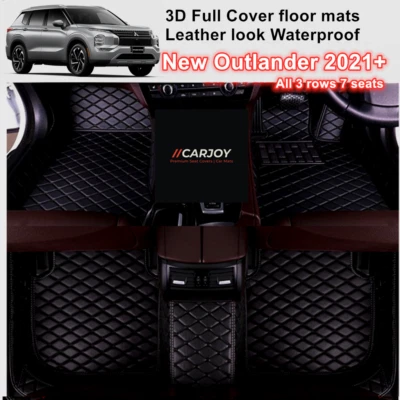 3D Full Cover Waterproof Car Floor Mats For Mitsubishi Outlander 7 Seats 2021+ • $195