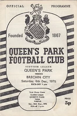 Queen's Park V Brechin City 1975/6 (6 Dec) • £2