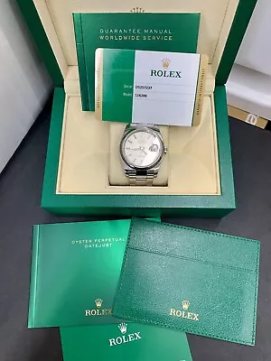 Rolex Datejust 36 Mm 116200 Smooth Bezel Stainless Steel Oyster Bracelet Box Set • $11888