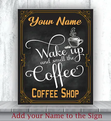 PERSONALISED COFFEE SHOP CAFE TEA ROOM KITCHEN  VINTAGE  Metal Retro Sign RS263 • £11.95