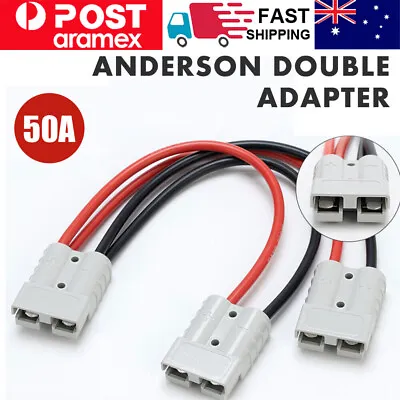 $14.69 • Buy 50 Amp Anderson Plug Connector Double Y Extension Adapter 6mm Automotive Cable