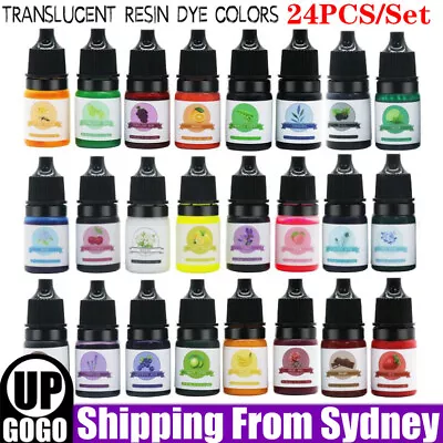 24 Bottle Epoxy Resin 5ml Pigment Alcohol-Based Ink Diffusion Kit Liquid Dye Kit • $15.95