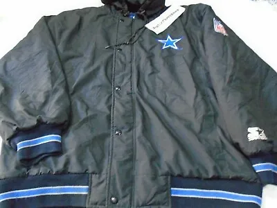 Starter Dallas Cowboys NFL Football Hooded Coat Jacket Size XL Adult Vintage • $70