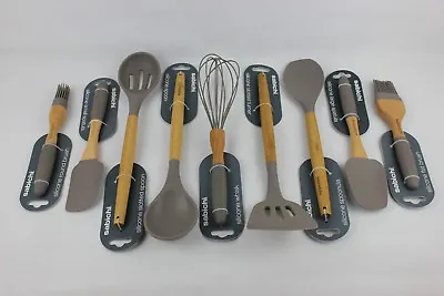 £6.99 • Buy Utensils Set 8 Pieces Sabichi Wooden Silicone Slotted Turner Spatula Spoon Brush