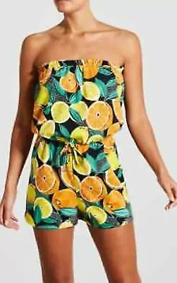 £7.99 • Buy Matalan Oranges & Lemons Bandeau Playsuit Size M 12-14  Bnwt