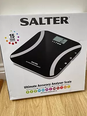 Salter 180kg Ultimate Accuracy Digital Body Fat Analyser Bathroom Scales - Black • £28.50