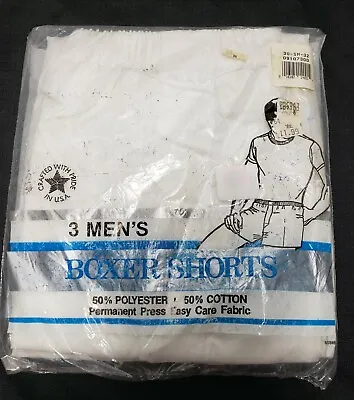 Vintage  Mens Boxer Underwear 30-32 S White Montgomery Ward 3 Pack New Old Stock • $20