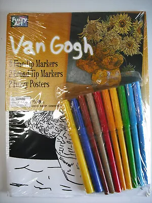 Fuzzy Art Van Gogh Fuzzy Posters - 2 Fuzzy Posters 11  X 8 1/2  New In Package! • $11.99