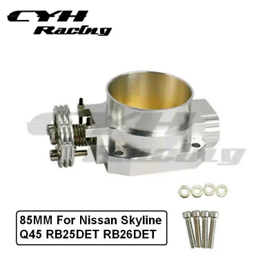 85MM Aluminum Throttle Body For Nissan Skyline Q45 RB25DET RB26DET Engines • $79.98