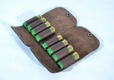 £32.58 • Buy Shotgun Holder Pouch Holds 8 Shells 12 Ga Real Leather Ammo Cartridge Pouch