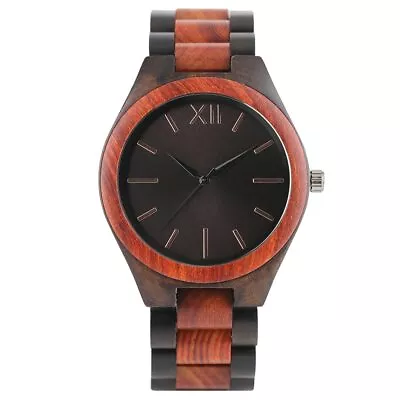 NEW Black/Sapphire Dial Luxury Wooden Watch - Stylish Fashion Wristwatch For Men • $60.07