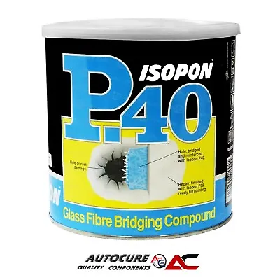 1 Litre Isopon P40 Polyester Glass Fibre Bridging Repairs Compound For Metals • £40.90