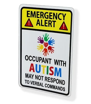 Occupant Emergency Alert Autism Sticker Autistic Car Vehicle Safety Window Decal • $2.39