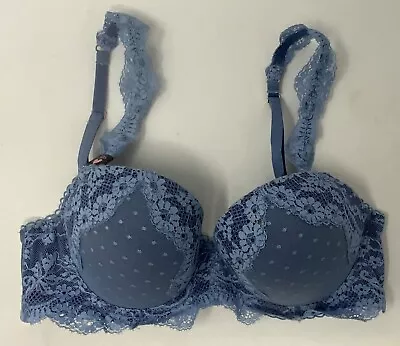 Victorias Secret Dream Angels Lined Demi Bra Magenta 32D Bird 🐦 Lace NWD • $8.55