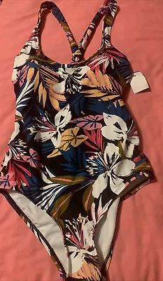 New Kona Sol Floral One Piece Swimsuit Size Medium • $12