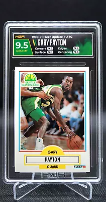 1990-91 Fleer Update GARY PAYTON RC #U-92 HGA 9.5 Seattle Supersonics • $34.44