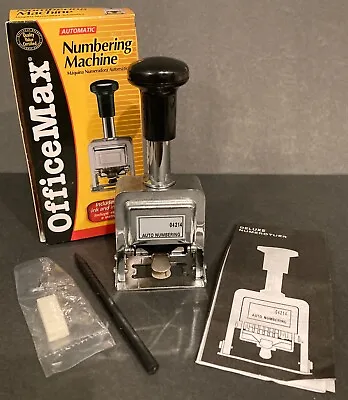 Vintage OfficeMax Auto Numbering Machine 04214 Automatic Box Office Number Stamp • $15.99