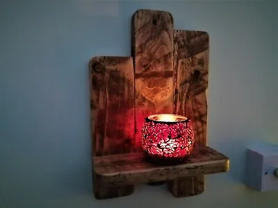 Rustic Reclaimed Pallet Wood  Wall Sconce / Candle  Holder • £12.99