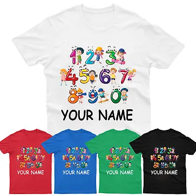 £7.99 • Buy Personalised Colorful Number Day Kids T-Shirt National Day Maths School Top Tee