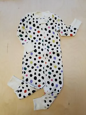 Nwt Hanna Andersson Bright Mini Spots Organic Zipper Sleeper Pajamas 70 6-12 M • $26.99