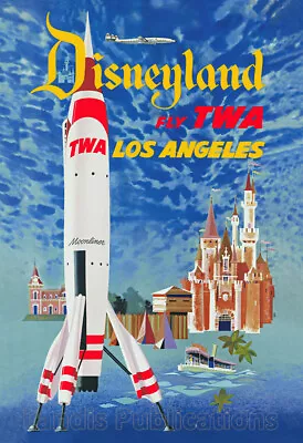 1955 TWA Disneyland Moonliner - Advertising Poster • $19.95