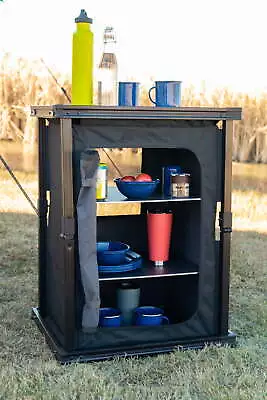 Outdoor Camping Kitchen Storage Organizer Hardtop Table Gray 23 X 20 X 31 Inch • $64.12