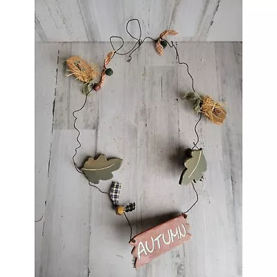 Vintage Autumn Wire Pumpkin Wall Decor Sign Leaf Fall • $14.65