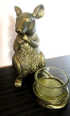 Very Cute Resin Mouse Tealight Candle Holder With Free Yankee Candle. • £12.99