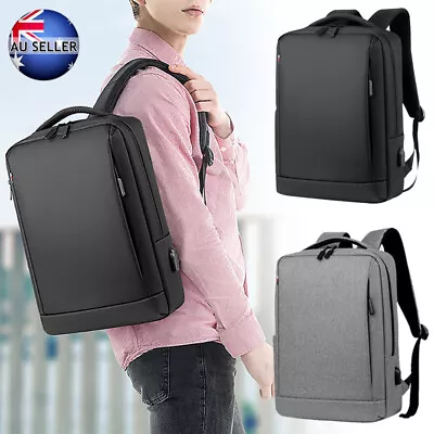AU Mens Laptop Travel Bag Computer Business Backpack Waterproof W/ USB Charging • $34.29