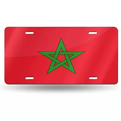 Moroccan Flag License Plate Front License Sign Car Tag Decorative Metal Plate • $12.88