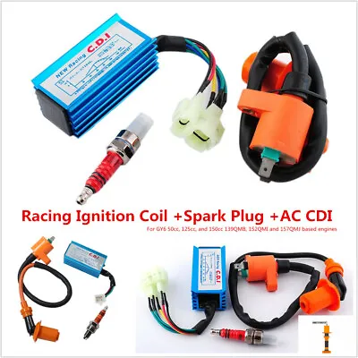 Racing Ignition Coil Spark Plug CDI For GY6 150cc 125cc 50cc Scooter Go Kart ATV • $24.54