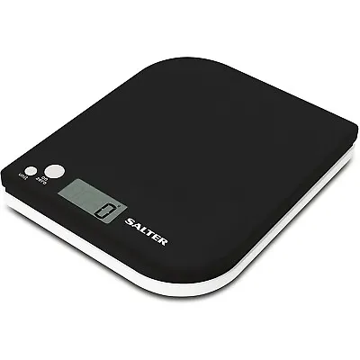 Salter Black 5kg Capacity Electric Food Leaf Digital Kitchen LCD Weighing Scale • £14.50