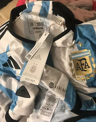 £319.45 • Buy Argentina Adidas Authentic 2022 World Cup Player Issue Heat.rdy Jersey L Messi
