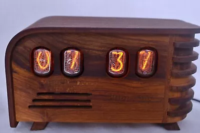 Vintage Nuvitron Nixie Tube Alarm Clock Handmade Cabinet • $339.99