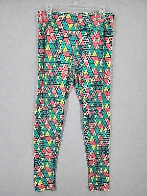 NEW LulaRoe Green/Yellow Triangle Patterned Multi Color Tall Curvy Leggings • $18.99