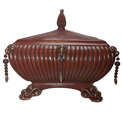 Vintage Regency Mahogany Tea/Spice Decorative Wooden Box • $45